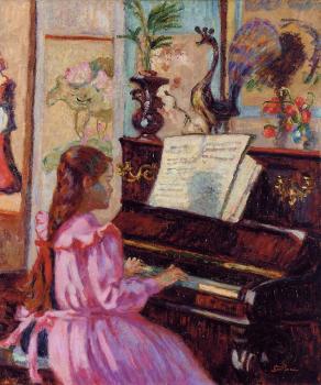 Armand Guillaumin : Young Girl at the Piano